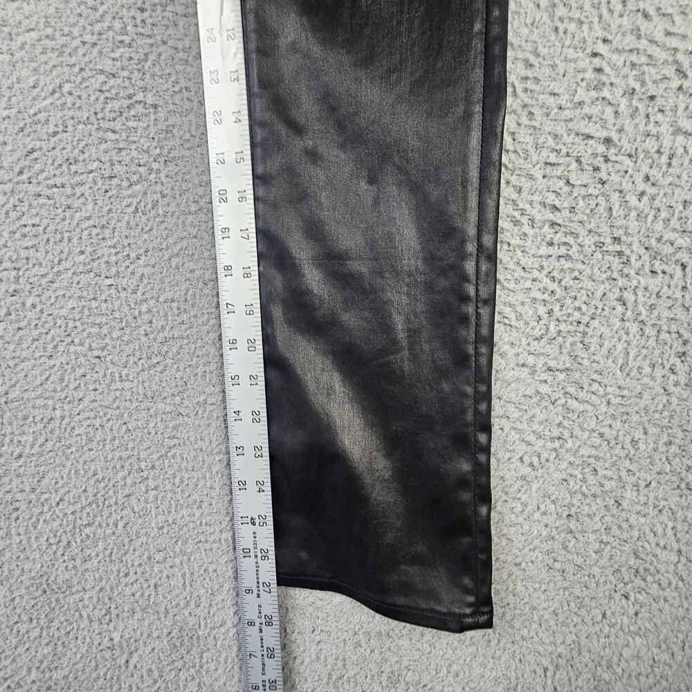 AG Adriano Goldschmied Pants 24 The Jodi Crop Coated Black High Rise Slim Flare - Picture 6 of 8